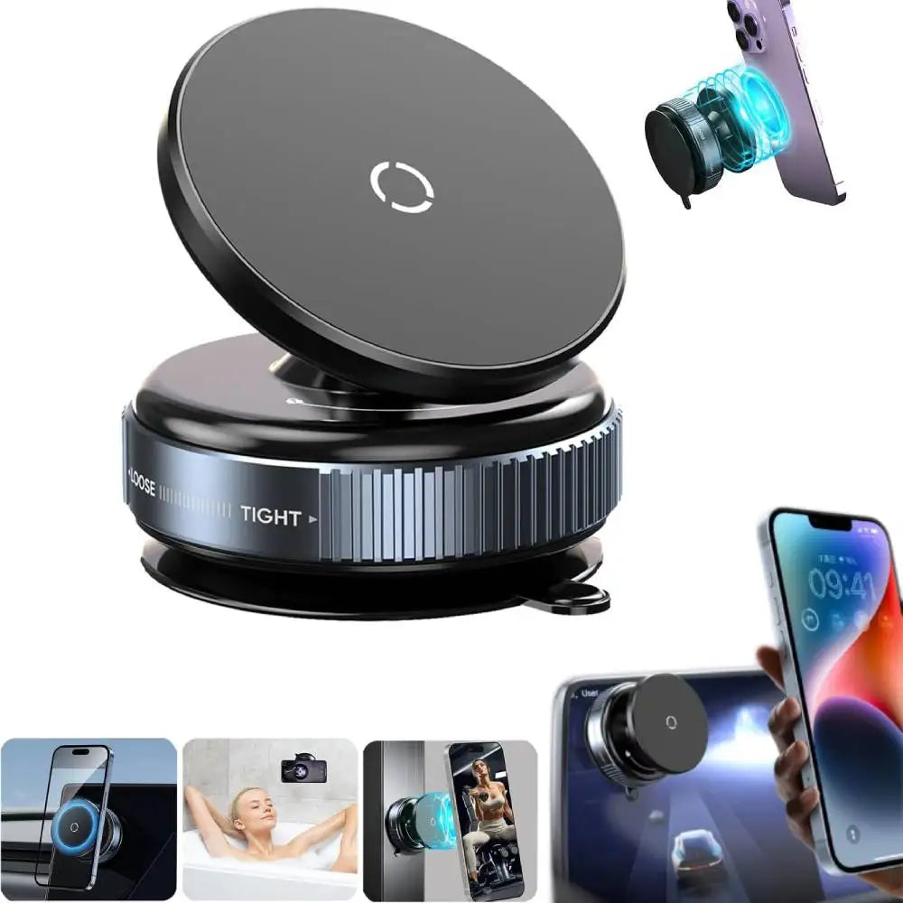 For Magsafe Magnetic Vacuum Adsorption Suction Cup Bracket 360° Rotation Magnetic Car Stable Holder for iPhone 12-16 Smartphone