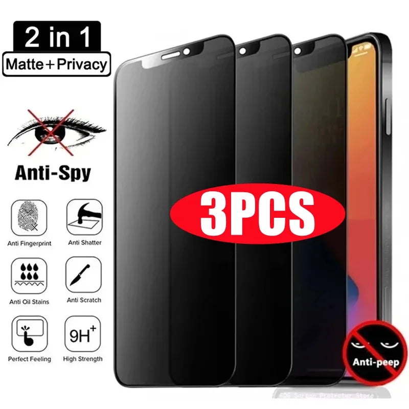 3Pcs Matte Privacy Screen Protector 14 Pro Max