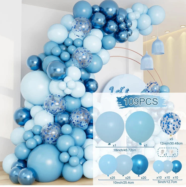 Blue Balloons Garland Arch Kit Birthday Party Decoration Kids Boy Wedding Birthday Party Supplies Baby Shower Decor Latex Ballon