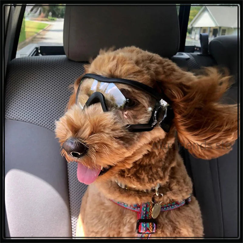 Dog Goggles for Small Breed Dog Sunglasses Dog UV Sunglasses Windproof Soft Frame Adjustable Straps for Small/Medium Dogs Puppy