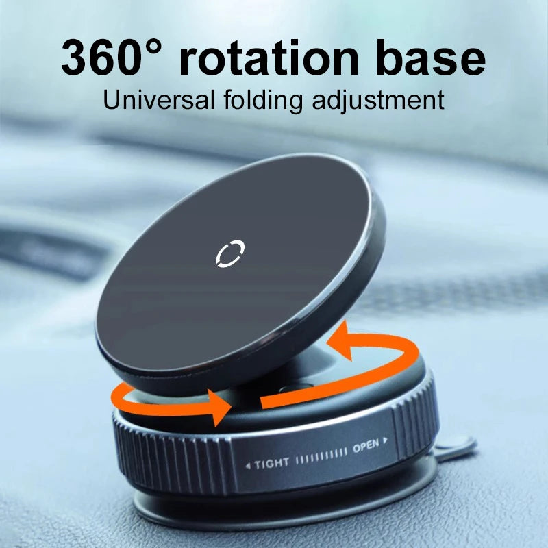 For Magsafe Magnetic Vacuum Adsorption Suction Cup Bracket 360° Rotation Magnetic Car Stable Holder for iPhone 12-16 Smartphone