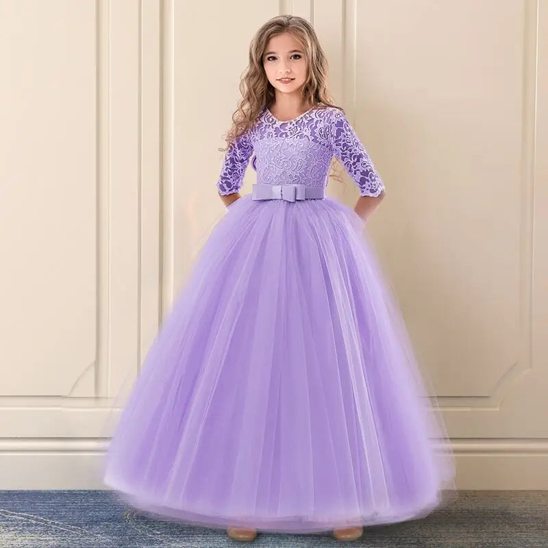 Teen Girls Long Dress Bridesmaid Kids Dresses For Girls Children Princess Party Wedding Gown Formal Occasion Dresses 10 14 Years