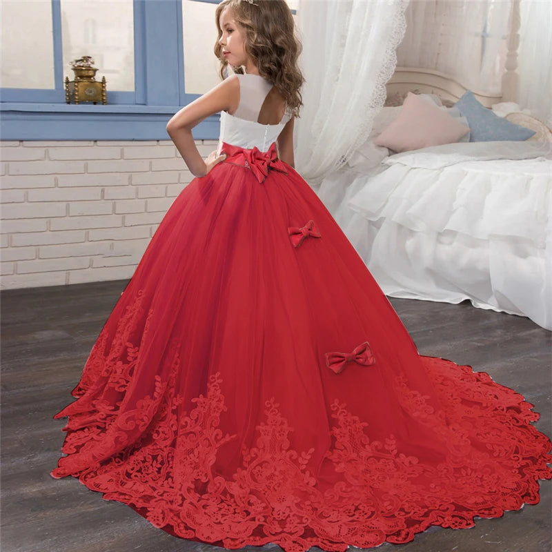 Teen Girls Long Dress Bridesmaid Kids Dresses For Girls Children Princess Party Wedding Gown Formal Occasion Dresses 10 14 Years