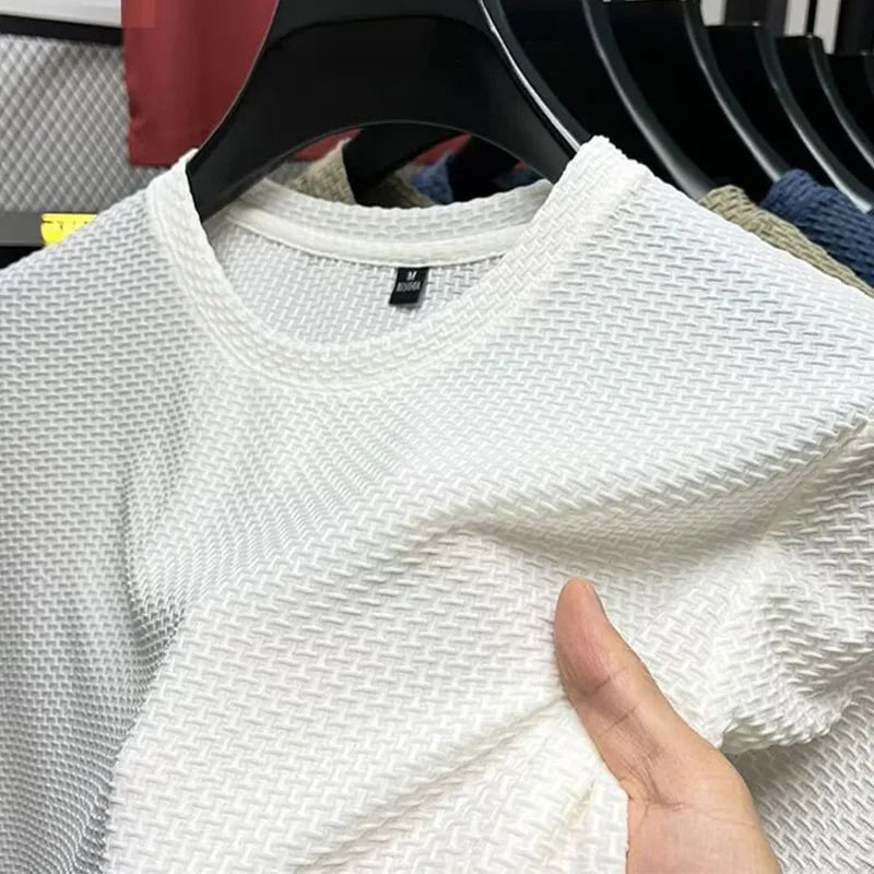 1pcs Summer Men Mesh Ice Silk T-shirt.