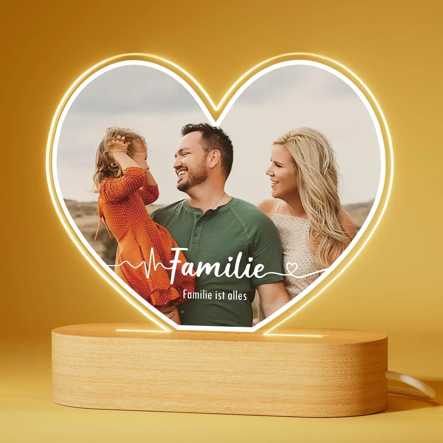 Personalized Family Picture Plaque Lamp Custom Name Text Couple Photo Acrylic Board Art Decor Romantic Anniversary Birthday Gift