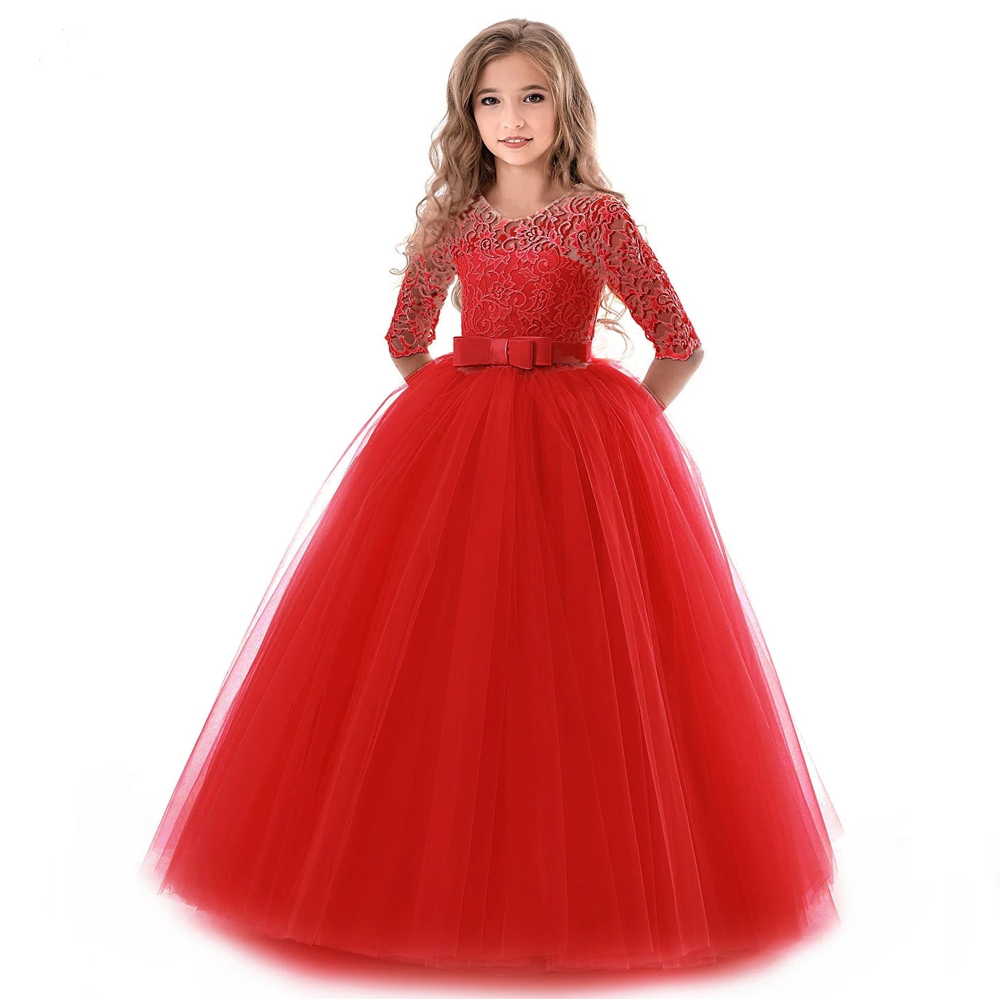 Teen Girls Long Dress Bridesmaid Kids Dresses For Girls Children Princess Party Wedding Gown Formal Occasion Dresses 10 14 Years