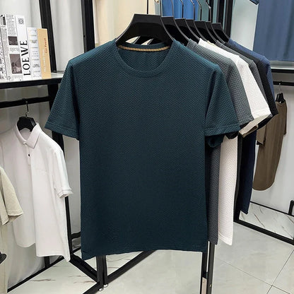 New Men's Casual and Fashionable Bone Flower Short Sleeved T-shirt