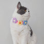 Pet Collar Cat Knitting Collar Small Dog Cat Short Blue and White Cat Flower Bib Pet Bib Photo Accessories Pet Supplies