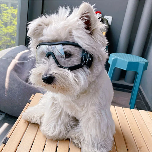 Dog Goggles for Small Breed Dog Sunglasses Dog UV Sunglasses Windproof Soft Frame Adjustable Straps for Small/Medium Dogs Puppy