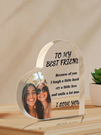 Custom Products Acrylic Heart Plaque Photo Text custom, birthday gifts, decorations for Valentine's Day, anniversary, home