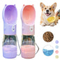 2 in 1 Portable Dog Water Bottle For Small Big Dogs Cat Outdoor Leak-proof Puppy Drinking Bowl With Food Container Pet Feeder