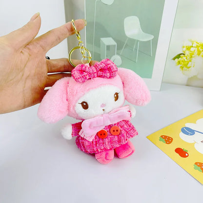 Sanrioed Kawaii Hello Kitty  Kuromi  Plush Doll Toys Pendant Cute Plush  Keychain Bag Pendant Christmas Gifts12CM