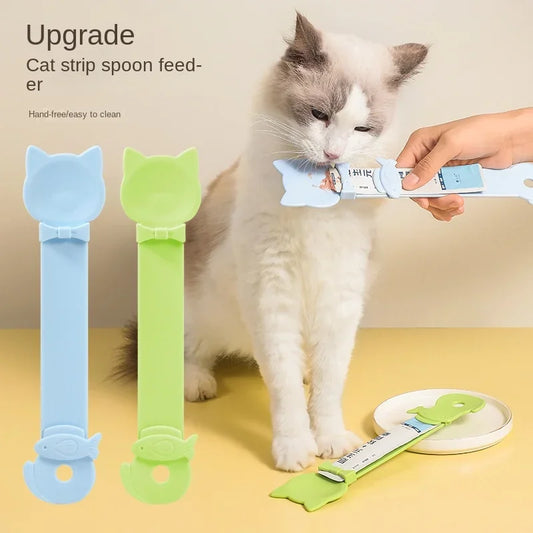 Cute and Convenient Cat Treat Spoons: Easy-Squeeze, One-Handed Feeder, Cat Supplies for Feeding Wet Treats and Supplements