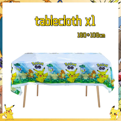 Pokemon Birthday Party Decor Pikachu Disposable Tableware Tablecloth Cup Plate Napkin Balloons Baby Shower Kids Party