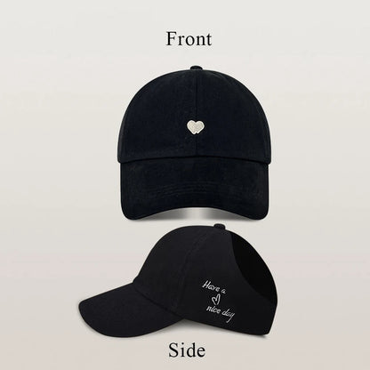Kids Baseball Caps for Boys Girls Sun Hat Love Heart Hollow High Ponytail Caps Children Adjustable Baseball Caps for 4-12 Years