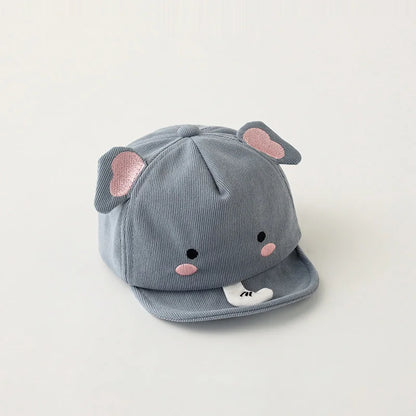 Cute Animal Baby  Cartoon Dinosaur Rabbit Infant Peaked Cap Solid Color Kawaii Soft Brim Kids Sun Hats