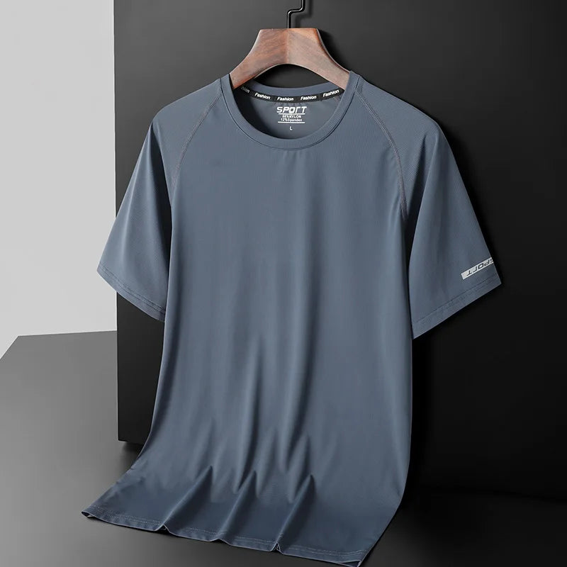 Plus Size T-Shirts Men Summer Clothing Male Tshirt 6XL 7XL Tee Shirts Man Basic Solid Casual Hiking Top Tees Camping Wearing Man