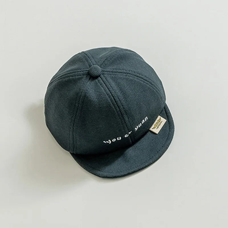 Solid Color Baby Baseball Cap Simple Letter Infant Peaked Hat Spring Autumn Adjustable Soft-brim Toddler Boy Girl Sun Hats