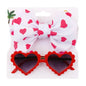 2Pcs/Pack Heart Dog Sunglasses Pet Dog Bows Cute Pet Grooming Bows Dog Hair Rubber Bands Photography