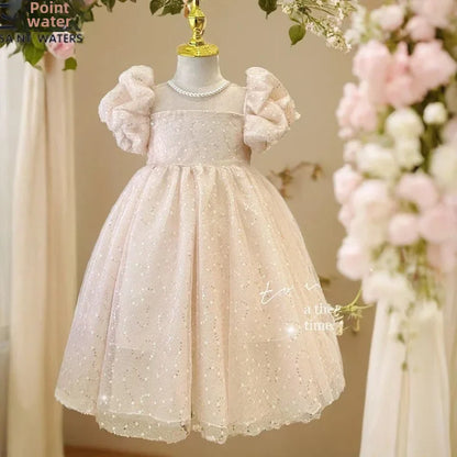 2025 Summer New Style Women's Baby Princess Dress Puffy Sleeves Trendy Girls Casual Dresses