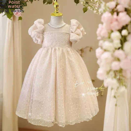 2025 Summer New Style Women's Baby Princess Dress Puffy Sleeves Trendy Girls Casual Dresses