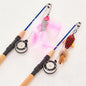 Retractable Cat Teaser Wand Toy Ultra-Long Plush Interactive Cat Toys Refills Fishing Rod Cat Fishing Pole Toy for Indoor Cats
