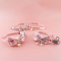 Pet Collar Pink Lace Bow Hanging Bead Cat Choker Bell Dog Cat