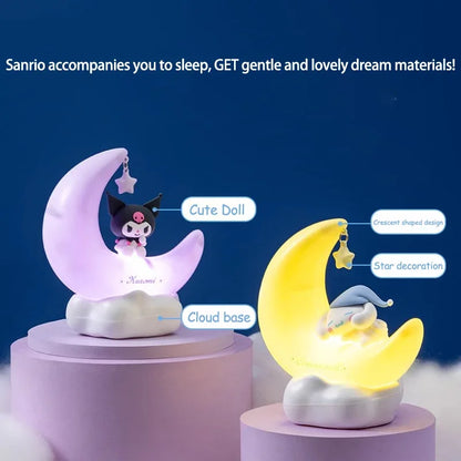 Sanrio Moon Bud Lamp Sweet Dream Led Light Kuromi Cinnamonroll Catoon Cute Bedroom Night Light Bedside Decor Lamp Gifts