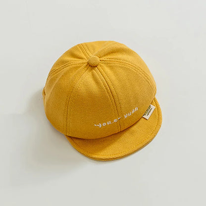 Solid Color Baby Baseball Cap Simple Letter Infant Peaked Hat Spring Autumn Adjustable Soft-brim Toddler Boy Girl Sun Hats