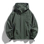 Men Jacket Hooded Windbreaker Trench Coats Oversize Plus Size Waterproof Black Bomber Camping Loose Thin Softshell