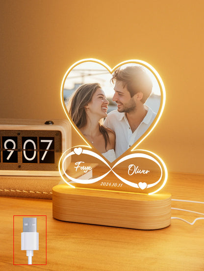Personalized Anniversary Couples Gifts For Women And Men, Custom Acrylic Heart Picture Frame With Photo, Custom Acrylic Spotify
