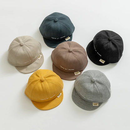 Solid Color Baby Baseball Cap Simple Letter Infant Peaked Hat Spring Autumn Adjustable Soft-brim Toddler Boy Girl Sun Hats