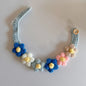 Pet Collar Cat Knitting Collar Small Dog Cat Short Blue and White Cat Flower Bib Pet Bib Photo Accessories Pet Supplies