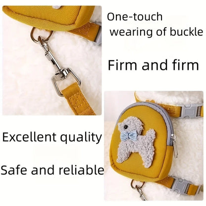 Soft Pet Vest with Backpack and Leash for Small and Medium Dogs - Perfect for Outdoor Adventures and Carrying Treats