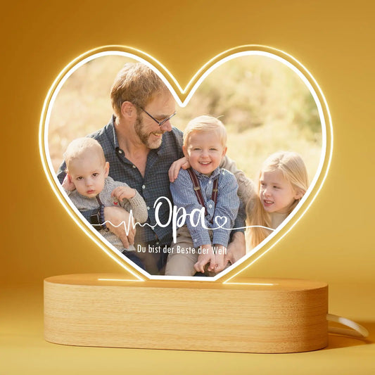 Personalized Family Picture Plaque Lamp Custom Name Text Couple Photo Acrylic Board Art Decor Romantic Anniversary Birthday Gift