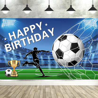 Soccer Birthday Party Backdrop Football Field Photo Background Decorations Photo Booth Props Banner Curtains Stand Screen