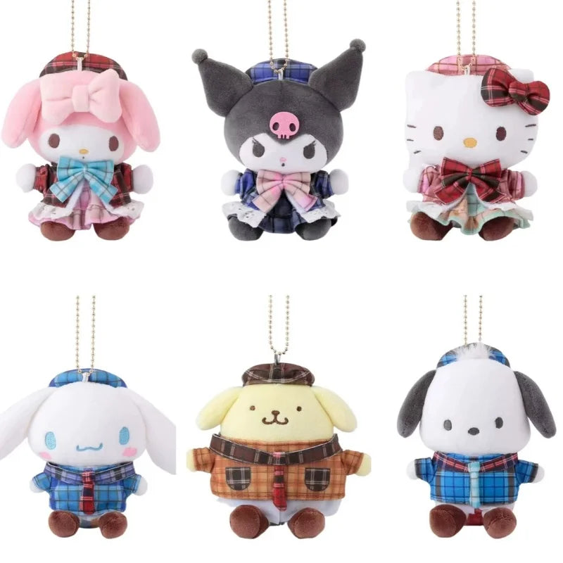 Sanrioed Kawaii Hello Kitty  Kuromi  Plush Doll Toys Pendant Cute Plush  Keychain Bag Pendant Christmas Gifts12CM