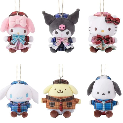 Sanrioed Kawaii Hello Kitty  Kuromi  Plush Doll Toys Pendant Cute Plush  Keychain Bag Pendant Christmas Gifts12CM