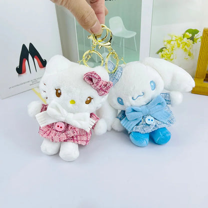 Sanrioed Kawaii Hello Kitty  Kuromi  Plush Doll Toys Pendant Cute Plush  Keychain Bag Pendant Christmas Gifts12CM