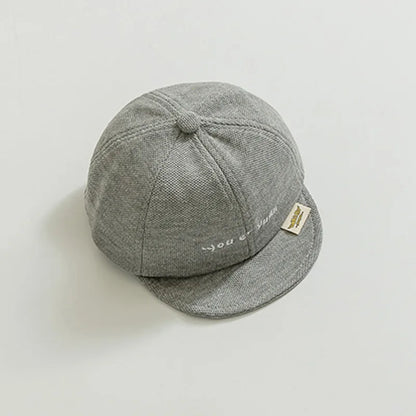 Solid Color Baby Baseball Cap Simple Letter Infant Peaked Hat Spring Autumn Adjustable Soft-brim Toddler Boy Girl Sun Hats