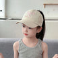Kids Baseball Caps for Boys Girls Sun Hat Love Heart Hollow High Ponytail Caps Children Adjustable Baseball Caps for 4-12 Years