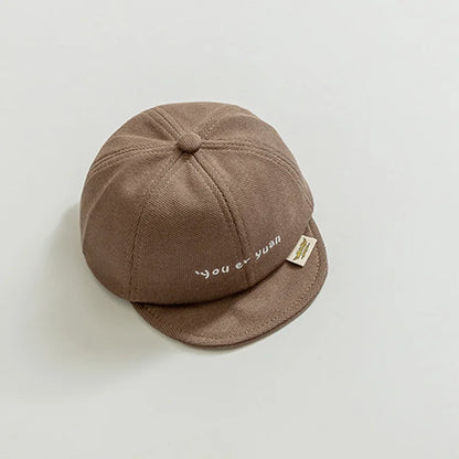 Solid Color Baby Baseball Cap Simple Letter Infant Peaked Hat Spring Autumn Adjustable Soft-brim Toddler Boy Girl Sun Hats