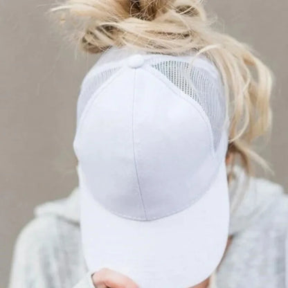 2025 New Ponytail Baseball Cap For Summer Women's Adjustable Black Hat Messy Cap Casual Cotton Girl Snapback Mesh Caps Casual