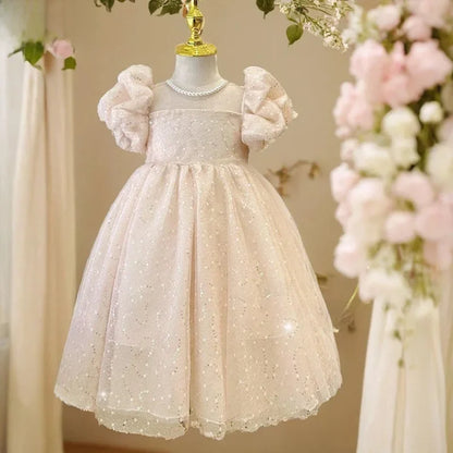 2025 Summer New Style Women's Baby Princess Dress Puffy Sleeves Trendy Girls Casual Dresses