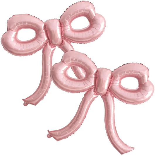 2Pcs Large Pink Bow Balloons Bow Party Decorations for Baby Shower Bridal Engagement Wedding Decor Bachelorette Party Supplies
