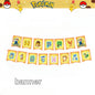 Pokemon Happy Birthday Banner Party Decoration Pikachu Flag banner Baby Shower Kids Boys Favors Gifts