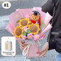 DIY Simulated Flower Bouquet Crochet Sunflower Finished Product Bouquet Graduation Doctoral Bear Valentine's Day Birthday Gift