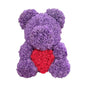 40cm Artificial Rose Heart Teddy Bear Handmade Bear of Roses For Women Valentine's Day Wedding Bithday Gift