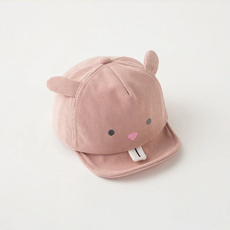 Cute Animal Baby  Cartoon Dinosaur Rabbit Infant Peaked Cap Solid Color Kawaii Soft Brim Kids Sun Hats