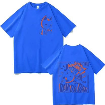 Japan Anime Dandadan Turbo Granny Cat Graphic T Shirt Fashion Cartoon Oversized T-shirt Men Women Vintage Casual Cotton T-shirts